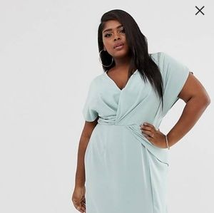 Asos Curve Twist and Drape Midi Dress